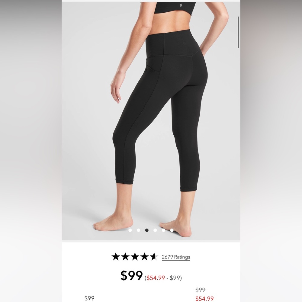 Athleta Cropped Black Leggings Size M